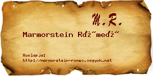 Marmorstein Rómeó névjegykártya